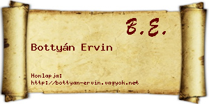 Bottyán Ervin névjegykártya
